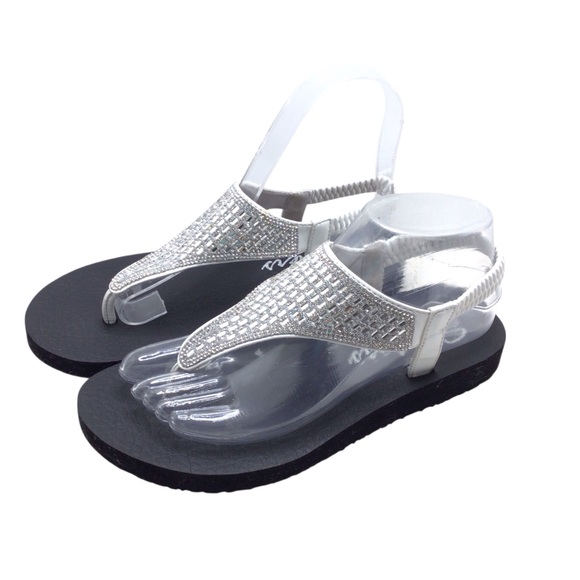Skechers Cali Meditation Rock Crown Sandals Women’s 7 Rhinestone Yoga Foam - Picture 2 of 11